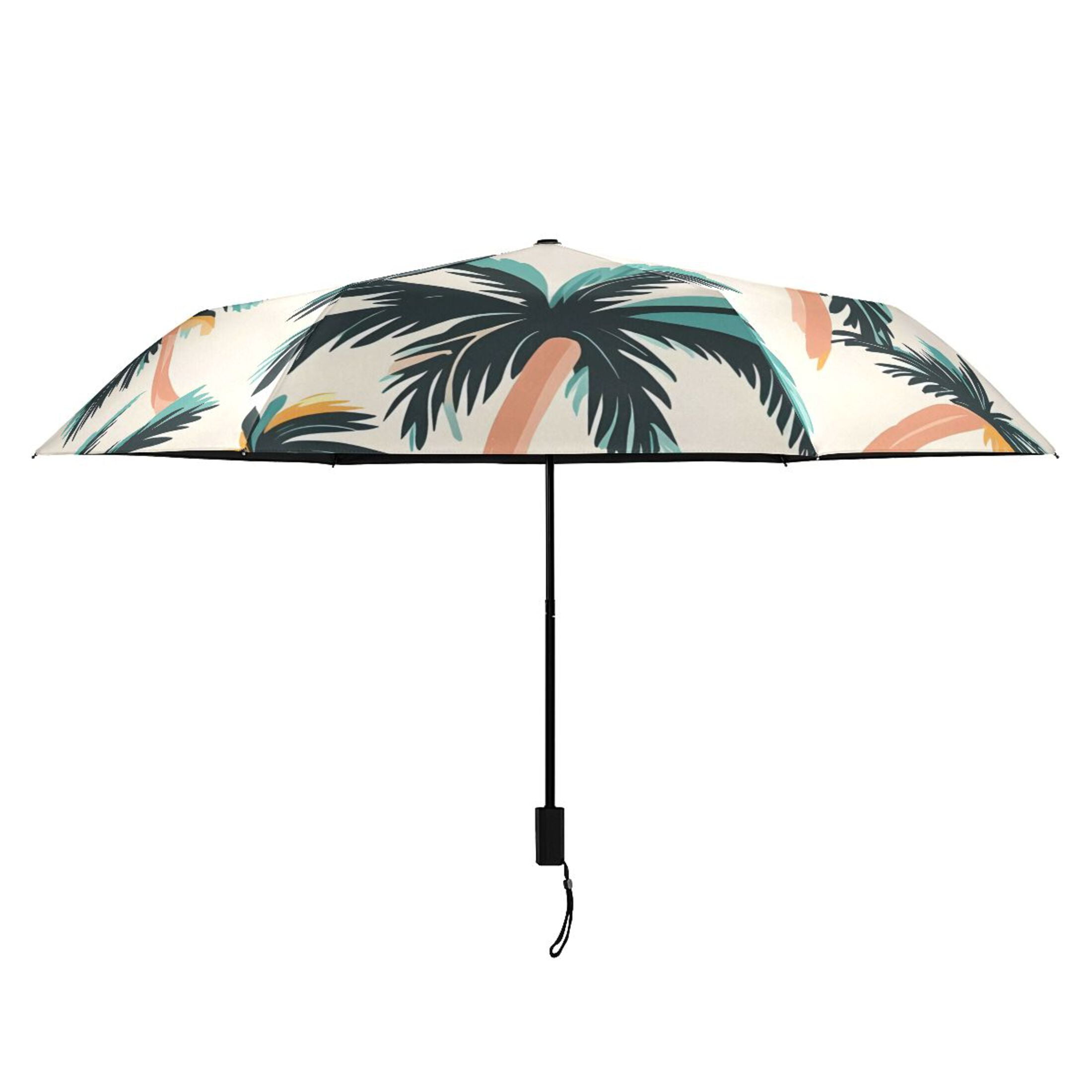 ALAZA Palm Tree-a1 UPF 50+ Compact Folding Umbrella for Rain Travel Umbrella Packable
