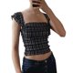 thumbnail image 2 of Chaleco sin mangas a cuadros para mujer,Camiseta sin mangas para mujer, camiseta sin mangas corta ancha y delgada, chaleco delgado sin mangas para mujer, confiabilidad excepcional, 2 of 7