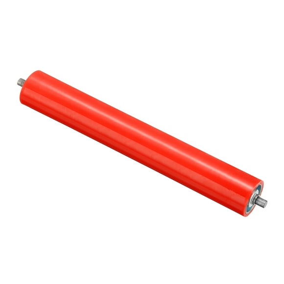 Uxcell Polyurethane Stainless Steel Coated Conveyor Roller 4" Diameter 16" Length, Red 1 Pack