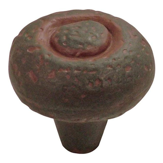 Hickory Hardware P3003-RI-10B 1.5 in. Dia. Bouton Rustique Raffiné&44; Fer Rustique - Pack de 10