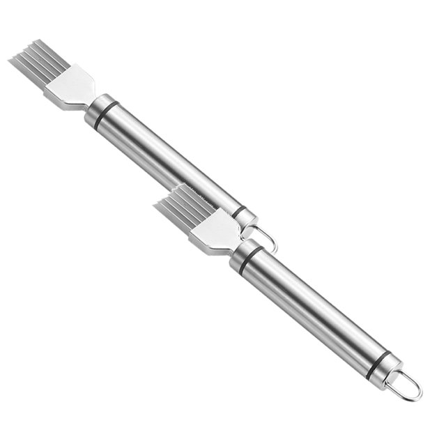 Oleegame 2PC Stainless Steel Scallion Cutter Kitchen Portable Scallion Scraping Scallion Cutting Scallion Planing Slice Cutting Ham Garlic Slice Tool