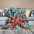thumbnail image 2 of Orinice Starfish Corals Ocean Warm Lightweight Blanket Soft Fleece Blankets for All Seasons - Decorative Throw Blanket for Living Rooms, Sofa, Office - Cow Gifts Blanket in Multiple Sizes 40x50in, 2 of 6