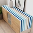 thumbnail image 4 of Blue Brown Stripe Table Runner - 72 Inch Long, Kitchen Dining Table Runner Dresser Scarves, Ombre Geometric Vertical Striped Farmhouse Decor for Coffee Tables Wedding Party Banquet, 4 of 8
