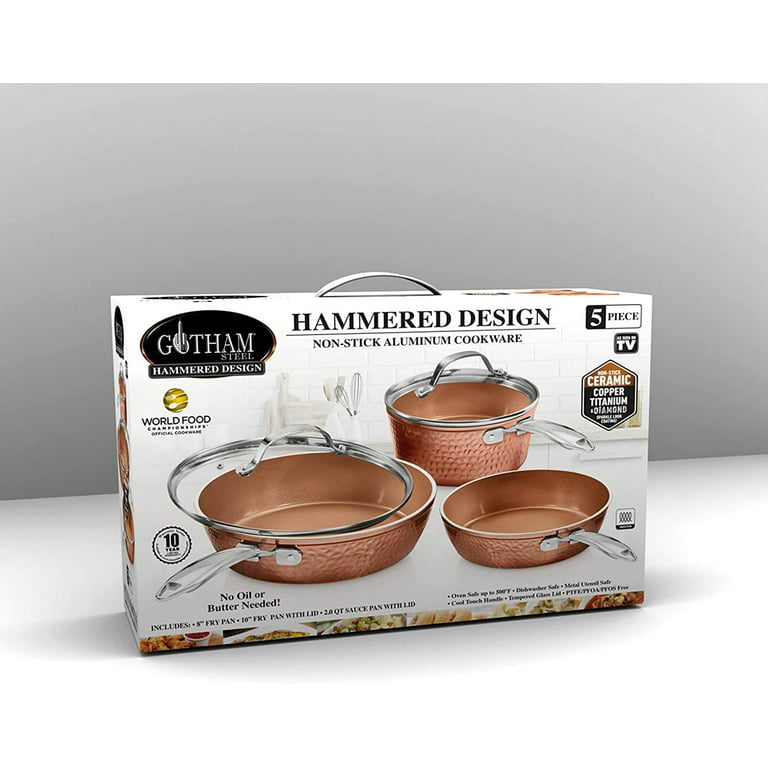 Gotham Steel Hammered Cookware Set (5 Piece) – Hemlock Hardware