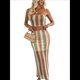 thumbnail image 1 of Conjunto de Dos Piezas de Vestido Tubo con Rayas de Colores para Mujer de Verano Amarillo L, 1 of 10