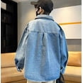 thumbnail image 7 of Tiweut Denim Shirts for Boys Blouses Children's Fashionable Gentlemanly Tops Long Sleeve Lapel Button T-Shirts for Boy 5-6 Y, 7 of 7