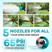 Battery Powered Backpack Sprayer 4.23 Gallon 0-65 PSI Adjustable Pressure, Electric Sprayer with 5 Nozzles and 1 Wands, 18V 2Ah Battery, Wide Mouth Lid for Weeding, Spraying