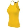 thumbnail image 3 of FashionMille Women Regular Fit Casual Basic Active High Neck Ribbed Tank Top, 3 of 5