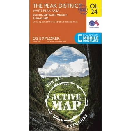 OS Explorer ACTIVE OL24 The Peak District (OS Explorer Map Active) (Best Places To Visit In Peak District)