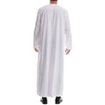 thumbnail image 4 of JUUYY Thobe for Men Button down Caftans Big and Tall Thobe with Pocket White XXL, 4 of 9