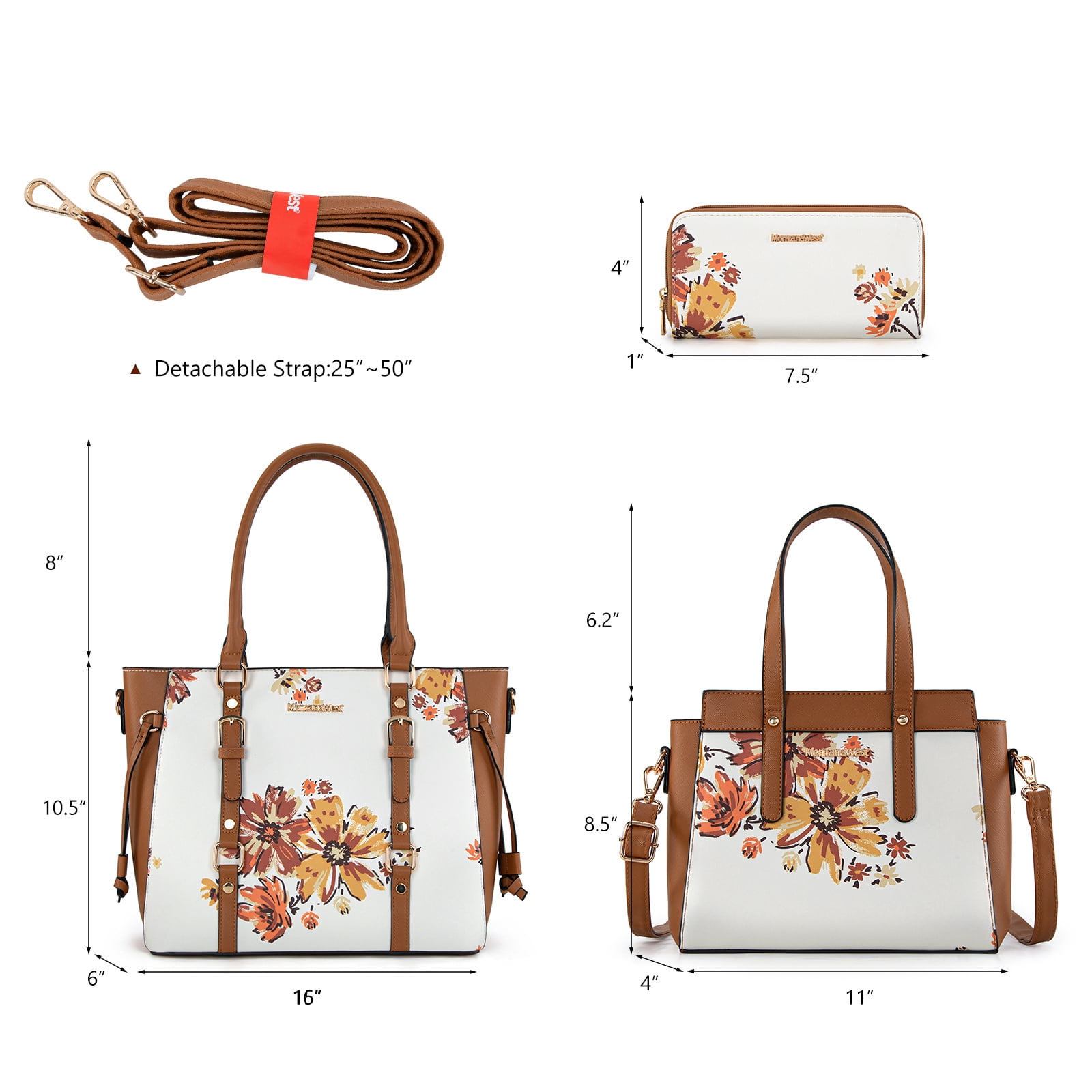 Montana West 3PCS Purses for Women Tote Bag and Wallet Set Shoulder Satchel Handbags, light Brown