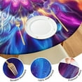 thumbnail image 4 of Colorful Tie Dye Flame Flower Pattern Round Fitted Tablecloth with Elastic Edge,Dining Table Cover Waterproof,Outdoor Round Tablecloth for Camping,Dining,Indoor and Outdoor, 4 of 7