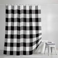 thumbnail image 3 of Shower Curtains for Bathroom, Black and White Checkered Waterproof Fabric Shower Curtain, Farmhouse Buffalo Plaid Decorative Bathroom Curtain for Bathtub, 36"x72", No Hooks Included, 3 of 9