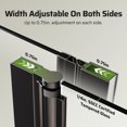 thumbnail image 5 of Leumius Pivot Shower Doors, 33" W x 72" H Semi-Frameless Design,1/4" Thick SGCC Tempered Glass,Reversible Installation,Matte Black, 5 of 8