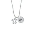 thumbnail image 2 of Delight Jewelry Silvertone Small Gelato Script Initial - U - Silvertone Script Initial Disc - P - Charm Necklace, 20"+3", 2 of 4