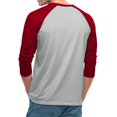 thumbnail image 5 of Men's Raglan Baseball Shirts 3/4 Sleeve Tops Regular Fit Casual Basic T-Shirts Light Gray XL, 5 of 8