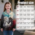 thumbnail image 7 of Uorisanigo Oversized Girls Half Zip Pullover Sweatshirt Kids Long Sleeve Pullover Top for Vacation Shopping Exercise Wear Western Horse Quarter Zipper Hoodies Jackets, 7 of 7
