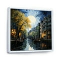 thumbnail image 2 of Designart "Green Canal Dramatic Canals painting" Canals Floater Framed Canvas Wall Art, 2 of 7