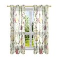 thumbnail image 7 of Yayeee Window Curtains Light Filtering 63"x42" Grommet Panel Pair Home Living Room Decor, Purple Birds Teapots, 7 of 7