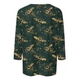 thumbnail image 4 of CYMMPU Loose Fit Crew Neck 3/4 Sleeve Blouses for Women Dressy Casual Fall Trendy Shirts Bee Pattern Spring Tunic Tops Lightweight Basic Tees Multicolor XXL, 4 of 5