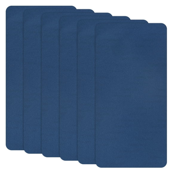 Uxcell 6-Pack Polyester Repair Patches, 7.9 x 3.9" Self-Adhesive Fabric Repair Patches for Sofas, Navy Blue