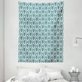 thumbnail image 1 of Damask Tapestry, Damask Toned Floral Sprigs Baroque Feature Patterns Complex Detailed Motifs Image, Wall Hanging for Bedroom Living Room Dorm Decor, 60W X 80L Inches, Green White, by Ambesonne, 1 of 2