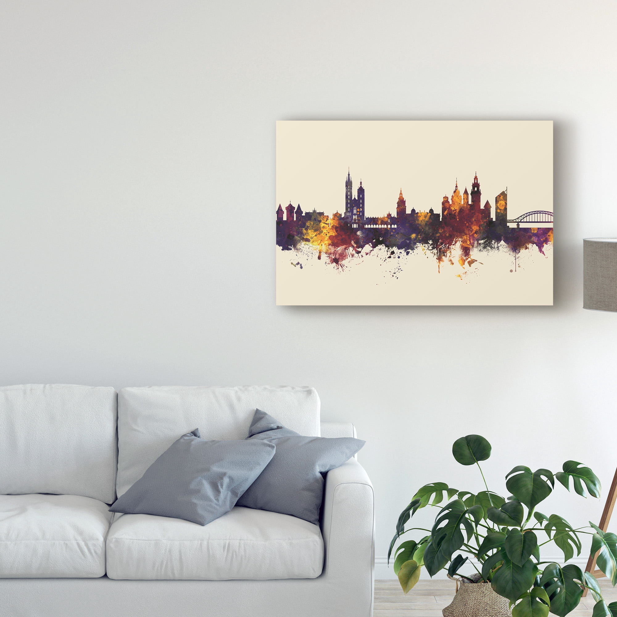 Trademark Fine Art 'Krakow Poland Skyline III' Canvas Art by Michael Tompsett