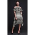 thumbnail image 2 of Bimba Grey Tie-Dye Printed Womens Ruffle Front Cold Shoulder Swing Shift Dress - X-Large, 2 of 6