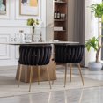 thumbnail image 6 of 18 Inch Velvet Dining Chairs, Modern Dining Chair with Golden Metal Legs, Simple Upholstered Dining Chairs, Accent Desk Chair Dining Room, Kitchen, Vanity, Living Room(Black,Set of 8), 6 of 10