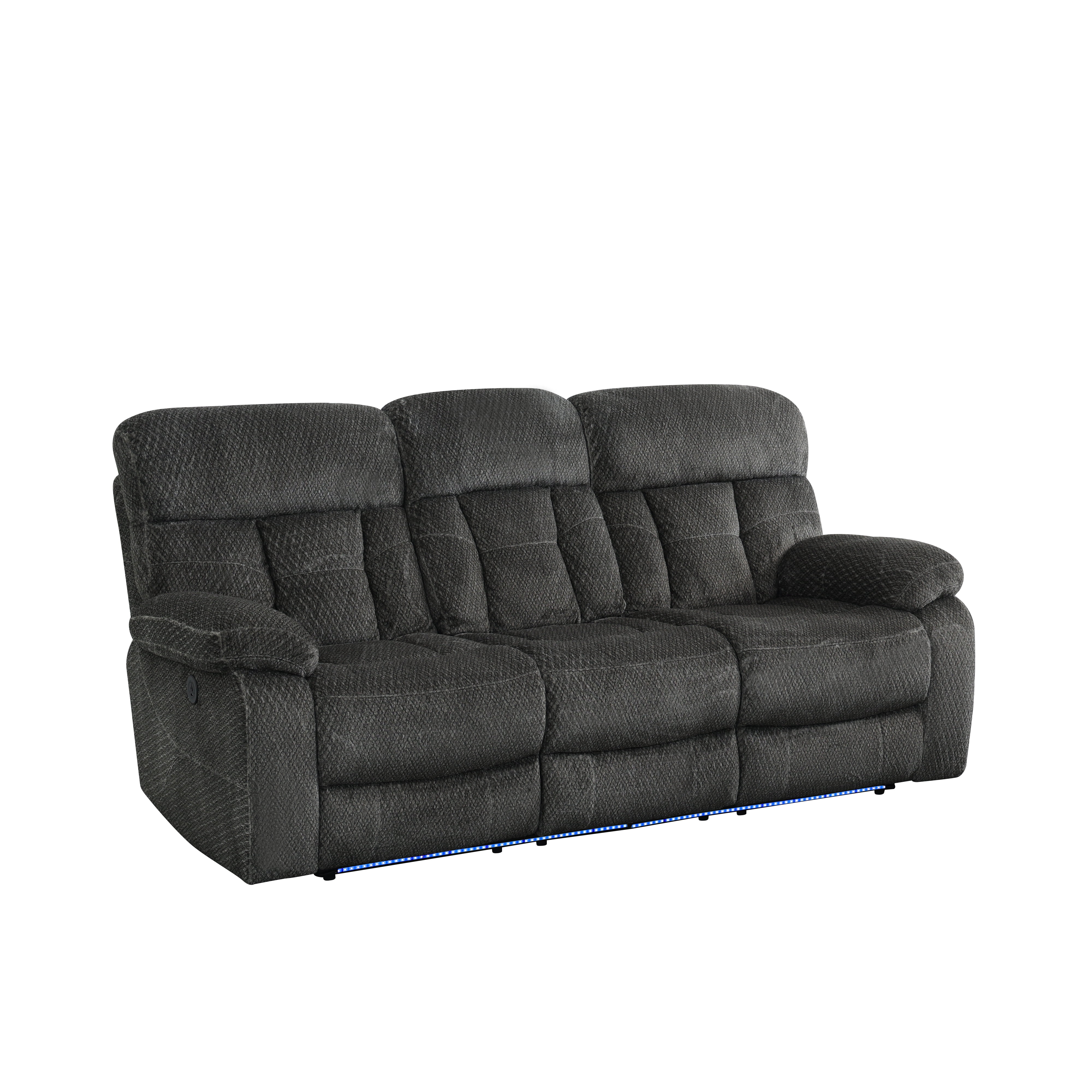 Home Theater Seating Power Recliner Loveseat With Dual Cup Holders,2 Seater Loveseat Chair with LED Ambient Lighting&USB Ports for Living Room, Grey