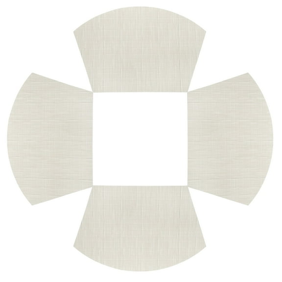 Uxcell 4pcs Wedge Placemats 18" x 12" Woven Vinyl Round Table Placemats, Beige