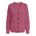 thumbnail image 4 of TRUBKH Lightweight Cardigans for Women's Button Down Cardigan Open Front Cardigan Sweaters Cute Cardigan Sweaters Pullovers Tops Layered Sweaters Fall Clothes for Work & Office Pink M, 4 of 4