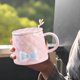thumbnail image 4 of Taza de café Bowknot de cerámica de 350 ml, taza de té con mango y cuchara, porcelana resistente a altas temperaturas, lindo regalo para el hogar o la oficina, apto para lavavajillas, 4 of 5