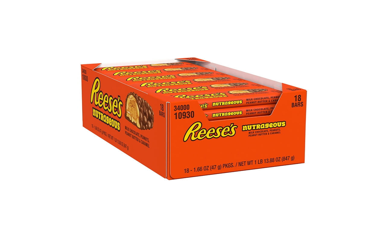 REESE'S NUTRAGEOUS Bar, 1.66 oz, 18 Count