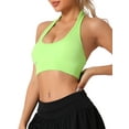 thumbnail image 5 of INSPIRE CHIC Womens Halter Backless Ribbed Sports Bras Workout Fitness Underwear M Green, 5 of 5
