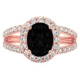 thumbnail image 7 of Solitaire with Accents Engagement Ring for Women - 2.6ct Natural Onyx in 14K Rose Gold Promise Ring, 7 of 7