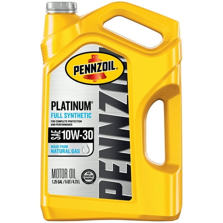 Pennzoil Platinum 10W-30 Full Synthetic Motor Oil, 5 Quart