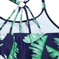 thumbnail image 4 of ZQUUVOU Women's Tankini Top Spaghetti Strap Print Roudn Neck Swim Tops (Green,2XL), 4 of 5