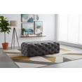 thumbnail image 2 of Meridian Furniture Casey Button Tufted Gray Velvet Ottoman and Bench, 2 of 4