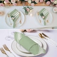 thumbnail image 2 of Sage Green Cloth Napkins, Farmhouse Sage Green White Striped Washable and Reusable Dinner Napkins Set of 8, Table Napkin for Kitchen Party Birthday Wedding Hotel Housewarming 20"x20", 2 of 8