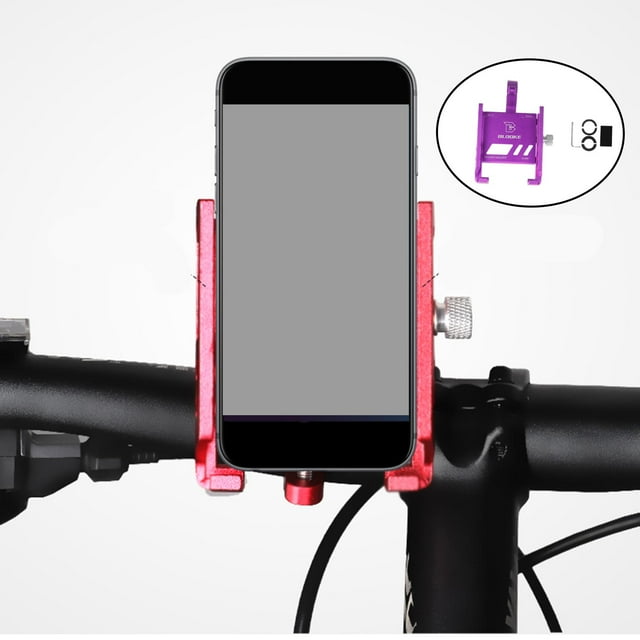 Soporte para teléfonos móviles móviles de , soporte de manilr a prueba de agua de aleación de aluminio anti-agitación, adaptaciónción a disposit - Púrpura DYNWAVEMX Titular de teléfono móvil