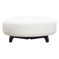 thumbnail image 2 of Vesper Round Ottoman in Faux White Shearling w/ Black Wood Leg Base by Diamond Sofa, 2 of 6