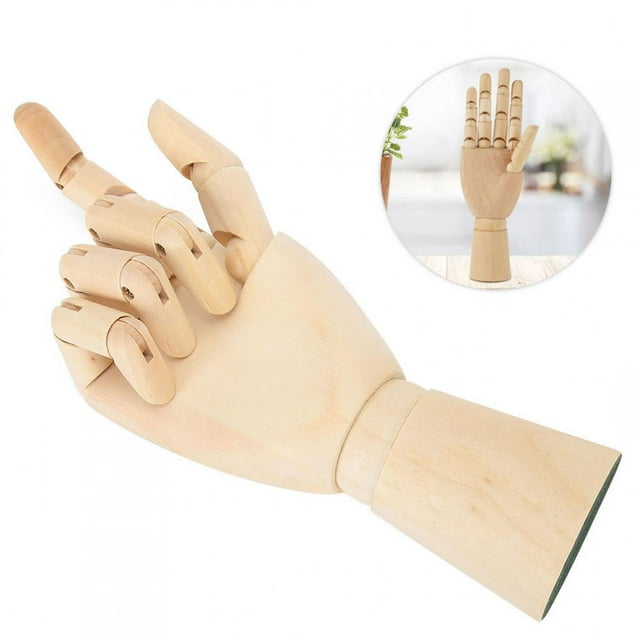 Khall Wooden Hand Model,Wooden Hand Model Art Joint Puppet Decoration Artist Drawing Wood Sculpture Sketch Tool,Artists Model