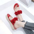 thumbnail image 2 of Funie Fashion Women Flowers Decor Sandals Toe Loop Flip Flops Slippers Platform Shoes, 2 of 8