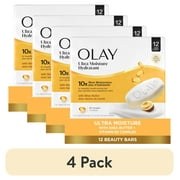 (4 pack) OlayUltra Moisture Bar Soap, Shea Butter, 3.17 oz, 12 Count