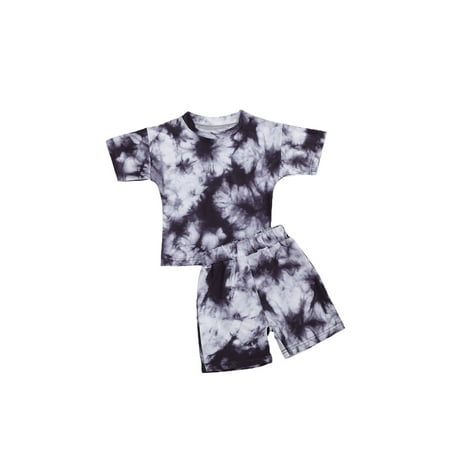 

One opening Toddlers Girls Round Neck Slim Fit T-Shirt + Short Trousers Set