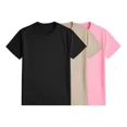 thumbnail image 1 of Pack 3 Playeras Deportivas Mujer Cuello Redondo,Black Khaki Pink,XL, 1 of 7