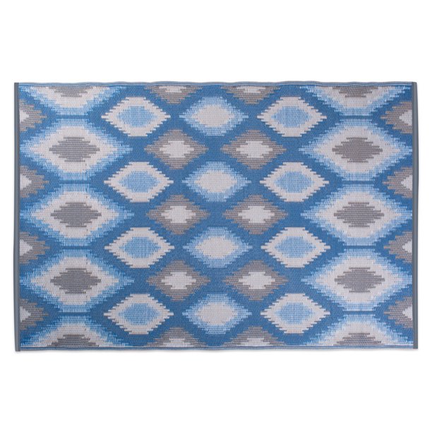 DII Blue Ikat Outdoor Rug