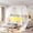 White, variant on Leumius Full over Full Playhouse Metal Bunk Bed with Slide & Ladder, House Shaped Bunk Bed with LED Light Strip, Privacy Curtain, Movable Storage Cabinet and Hanging Rod for Bedroom Black