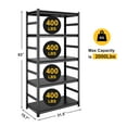 thumbnail image 4 of Adjustable Heavy Duty Metal Shelving - 5-Tier Storage Shelves, 2000LBS Load, Kitchen, Garage, Pantry H63 * W31.5 * D15.7, 4 of 4